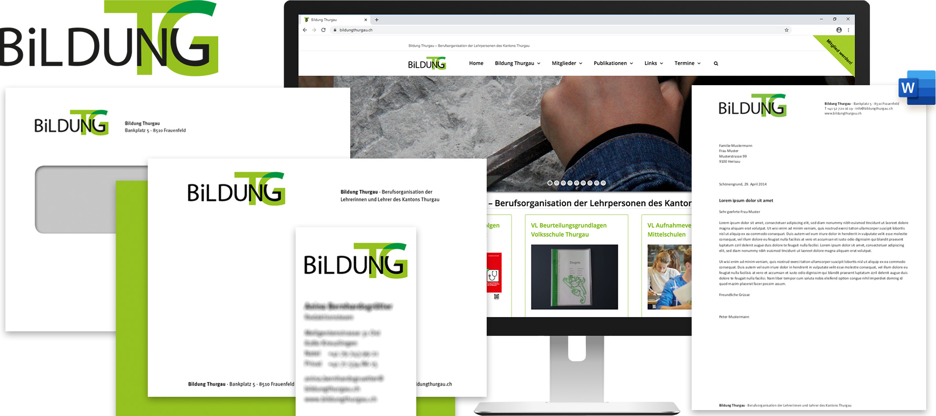 Visuelle Gesamtlösung, Website und Office-Vorlagen