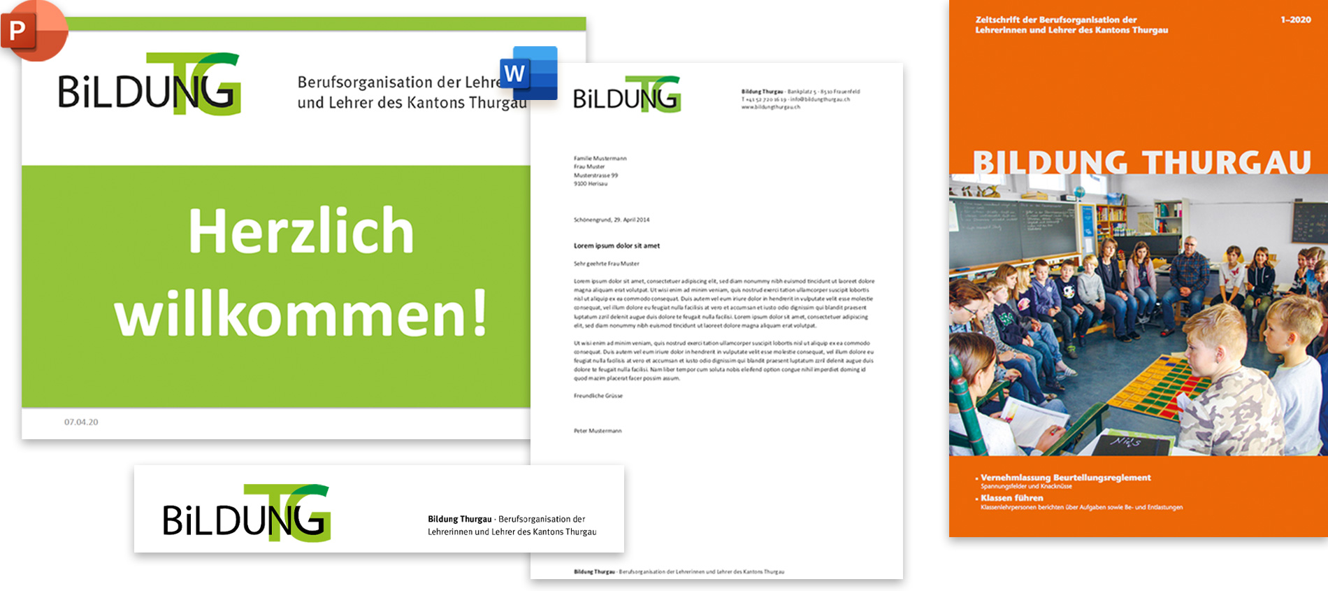 Visuelle Gesamtlösung, Website und Office-Vorlagen