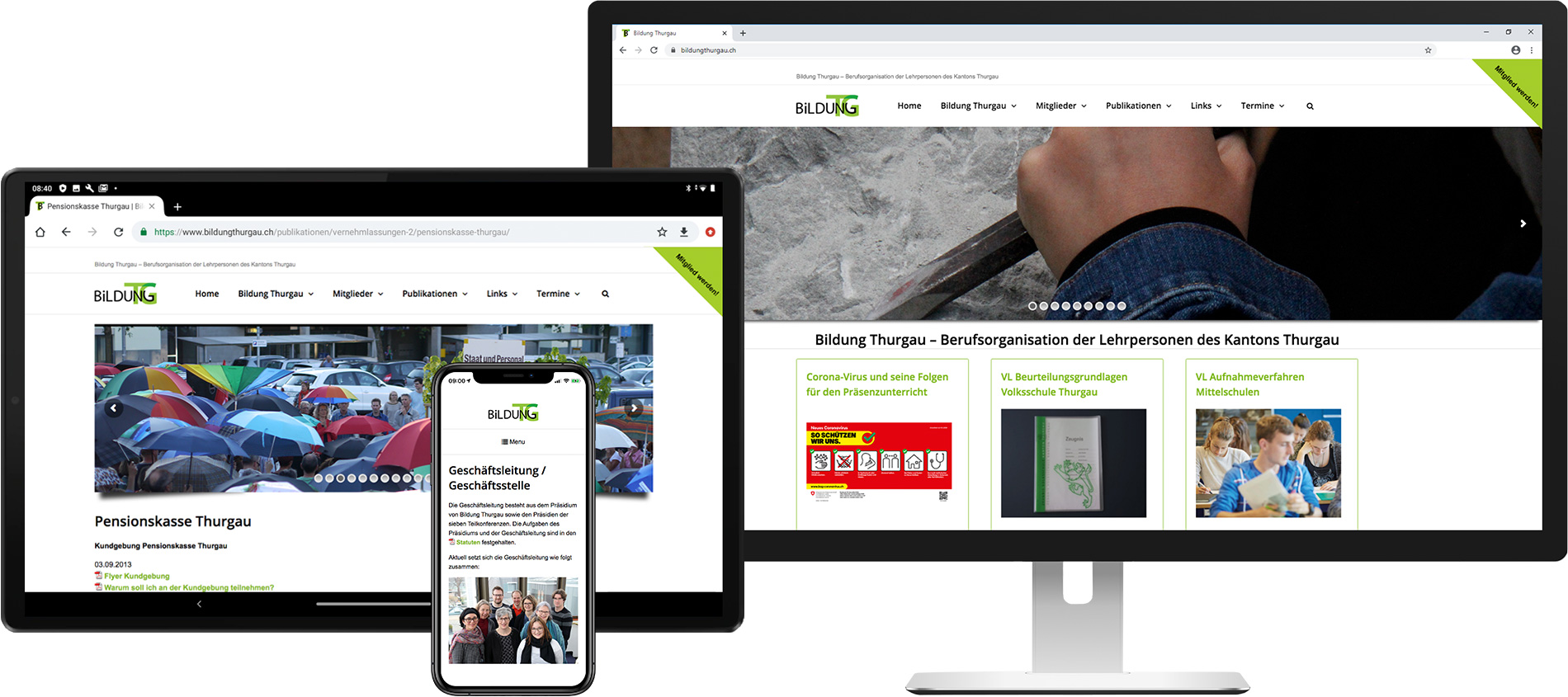 Visuelle Gesamtlösung, Website und Office-Vorlagen