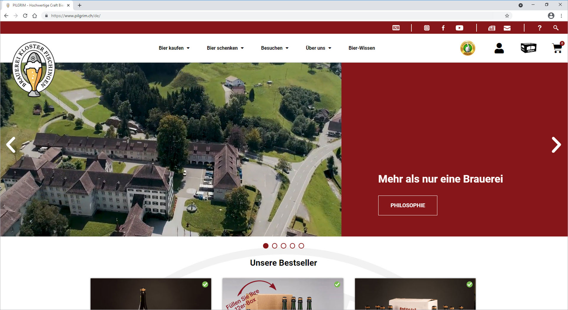 Home Seite auf www.pilgrim.ch