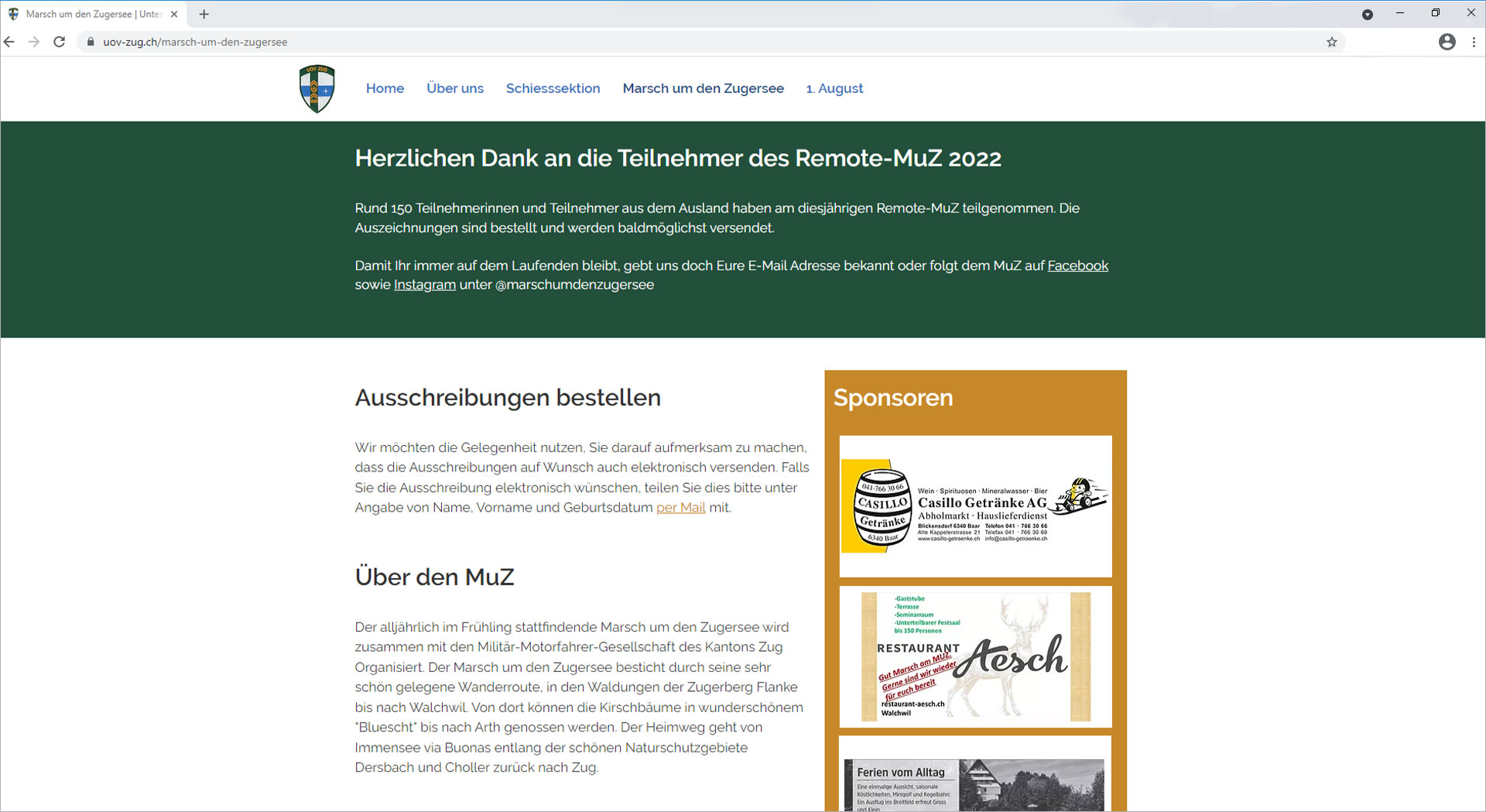 Marsch auf www.uov-zug.ch