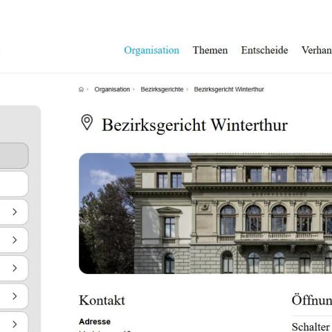 Z&uuml;rcher Zivil- und Strafgerichte &ndash; Redesign gerichte-zh.ch