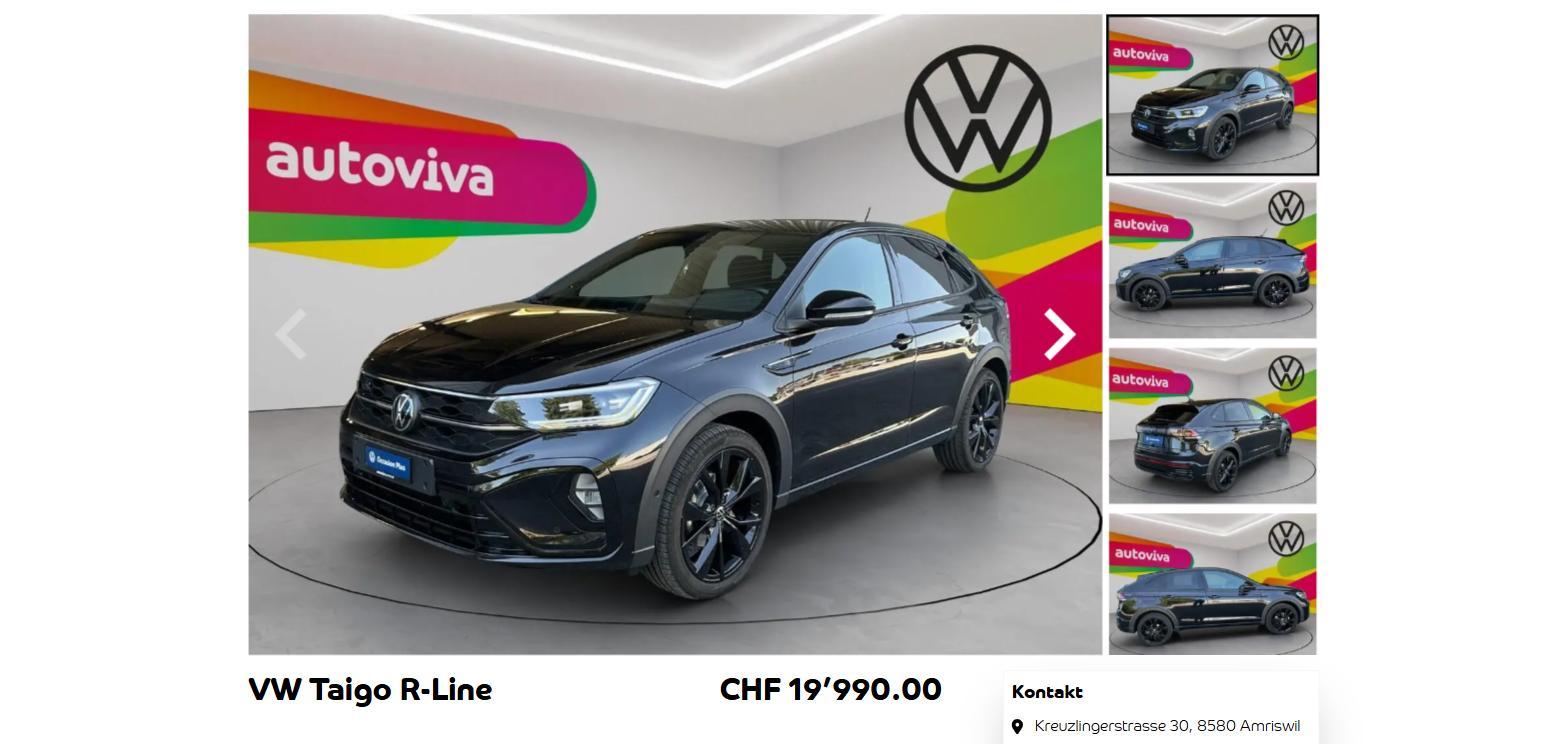 Fahrzeugdetailseite mit Bildergalerie auf shop.autoviva.ch