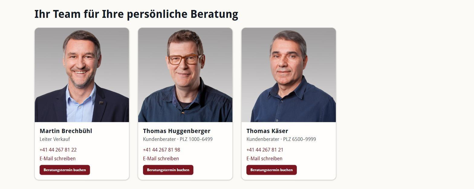 Verkaufsteam mit Online-Buchung von Beratungsterminen