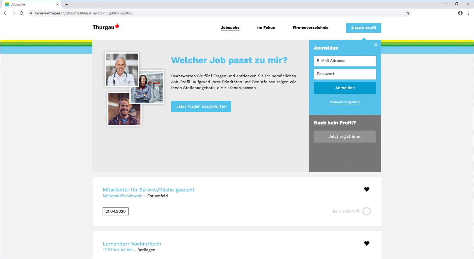 Erweiterung Jobplattform www.karriere-thurgau.ch