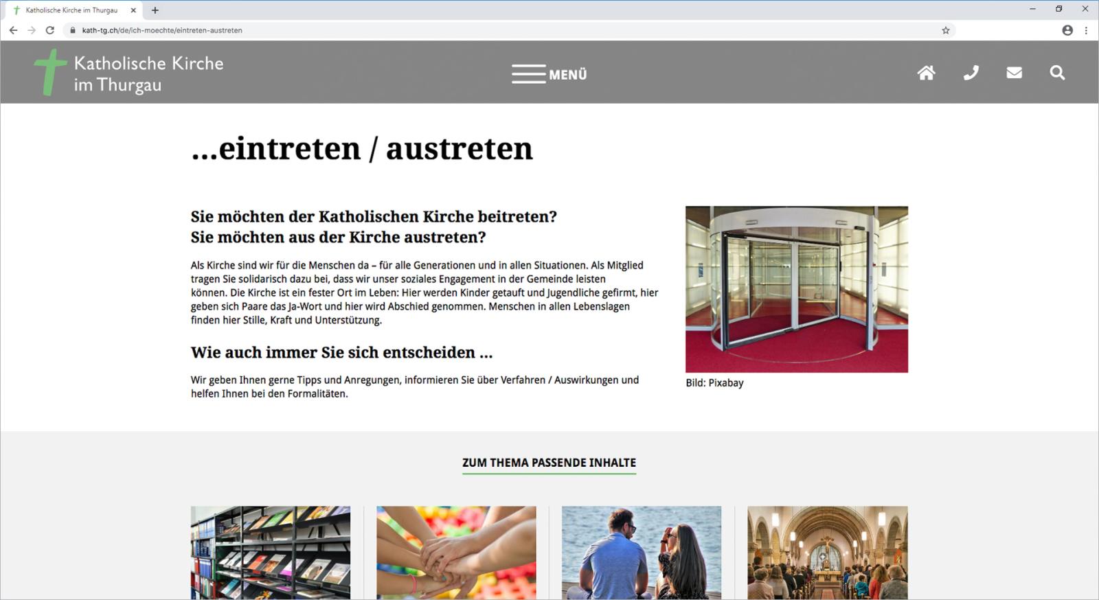 Neue Kommunikationsplattform www.kath-tg.ch