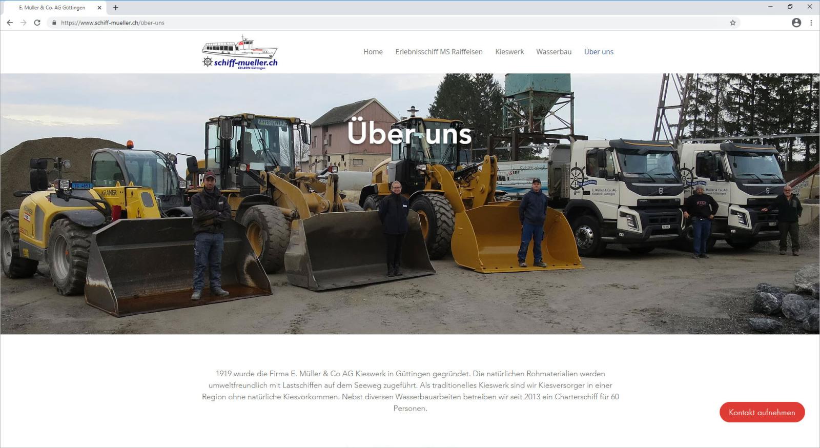 &Uuml;ber uns auf www.schiff-mueller.ch