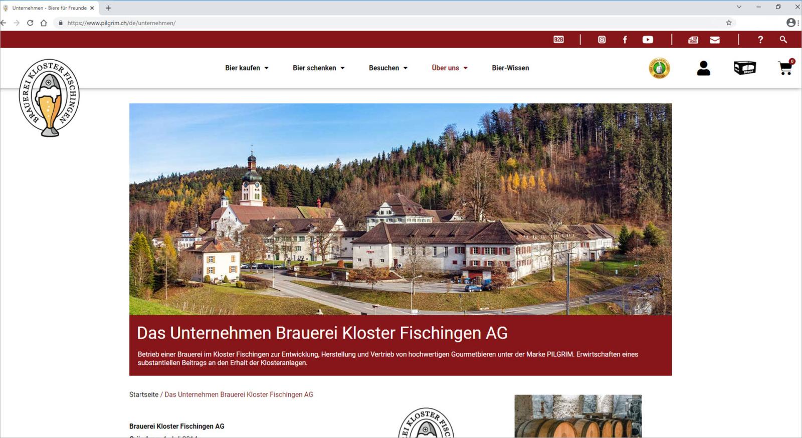 &Uuml;ber uns auf www.pilgrim.ch